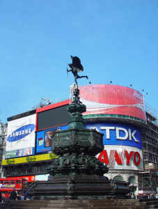 Eros statue, Piccadilly Circus, London, UK